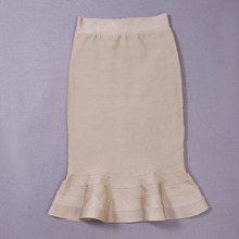 nude rayon sexy women's 2020 new knee length hl fishtail mermaid high waist bandage skirt 2024 - buy cheap