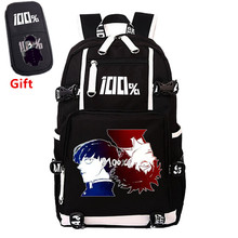 Mob Psycho-mochila de lona para ordenador portátil, morral escolar de viaje de Anime, Mobu Saiko Hyaku Cospaly, color negro, 100 2024 - compra barato