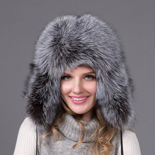 Women's Winter Fox Fur Hat Fox/Raccoon Fur Hat With Waterproof Cloth Fashion High Quality Female Ear Hanging Cap HJL-05 2024 - buy cheap