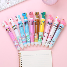 20 Pc/Lot Cartoon Animal 10-color Ball Pen/Plastic Creative Multi-function Gift Advertising Signature Press Paint Stationery 2024 - buy cheap