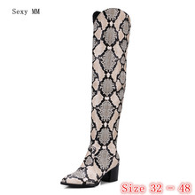 Spring Autumn Women Over the Knee Boots High Heel Woman Thigh High Long Boots Small Plus Size 32 33 - 40 41 42 43 44 45 46 47 48 2024 - buy cheap
