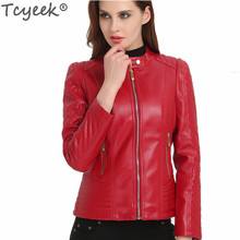 Куртка Tcyeek женская модная одежда на весну-осень из искусственной кожи мотоциклетная куртка большого размера для женщин элегантное пальто 6XL LWL460 2024 - купить недорого
