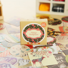 46 unids/caja de diseño vintage mini pegatina de papel para decoración DIY álbum de recortes diario sellado etiqueta papelería de kawaii 2024 - compra barato