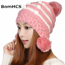 BomHCS Autumn Winter Cute Women Lady Thick Knit Beanie Cap Ear Muff Knitted Hat Skully 2024 - buy cheap
