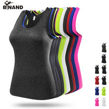 BINAND Females Sexy Breathable Sleeveless Running Yoga Vest Elastic Tights High Impact Workout Gym Fitness Sports Tank Top 2024 - buy cheap