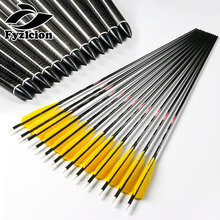Compound/Recurve Bow  Archery 12PCS Spine300-600 Pure Carbon Arrows W/ 5'' Turkey Feathers Complete for Hunting Crossbow 2024 - buy cheap