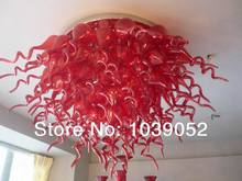 Free Shipping Murano Blown Big Red Glass Chandelier Light 2024 - buy cheap