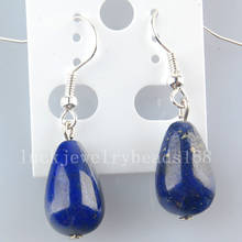 Free Shipping Fashion Jewelry 10x14mm Lapis Lazuli Teardrop Beads Earrings 1Pair C2837 2024 - buy cheap