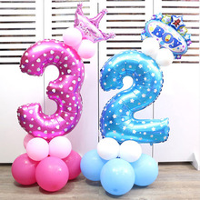 Globos de aluminio con números para Decoración de cumpleaños, globo de aire de 32 pulgadas, color rosa y azul, suministros para fiestas y bodas 2024 - compra barato