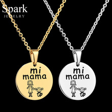 Spark-Collar de acero inoxidable para niña y Mamá, Colgante con cadena, regalo para el día de la madre, joyería para Collar Femenino 2024 - compra barato