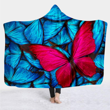 Plstar Cosmos Colorful butterfly insect Blanket  Hooded Blanket 3D full print Wearable Blanket Adult men women Blanket style-14 2024 - buy cheap