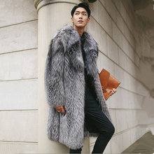 New Specials Imitation Fur Coat Imitation Fox Fur Long Coat Men Silver Fake Fur Male Warm Winter Jacket Plus Size 5XL 2024 - buy cheap