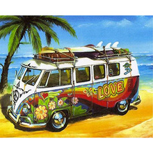 Алмазная вышивка Love Car & Beach, Алмазная мозаика, живопись, икона 5D, «сделай сам», вышивка крестиком, подарки KBL 2024 - купить недорого