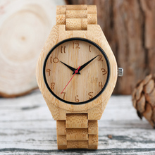 Reloj de pulsera de bambú para Hombre, cronógrafo de cuarzo, analógico, original, hecho a mano 2024 - compra barato