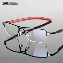 2020 TAG Hezekiah eyeglass frames for men lightweight half frame  myopia frames and women Elasticized leg frame goggles computer 2024 - buy cheap