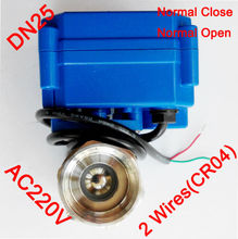 1" Miniature Electric valve 2 wires (CR04), AC220V motorized valve SS304, DN25 electric actuated valve normal open, normalclose 2024 - buy cheap