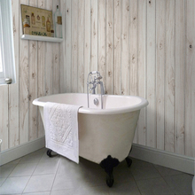 Современная Настенная 3d-наклейка в ванную комнату на заказ, фотообои с деревянной текстурой, Настенная ПВХ водонепроницаемая самоклеящаяся фоновая настенная наклейка, 3 D 2024 - купить недорого
