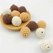 10Pc bebé accesorios Crochet cuentas 16-20mm de la serie de color café puede masticar DIY pulsera de enfermería ganchillo regalos 2024 - compra barato