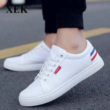 XEK 2018 spring and summer new men's white shoes men's canvas shoes men's casual shoes breathable shoes ZLL276 2024 - buy cheap