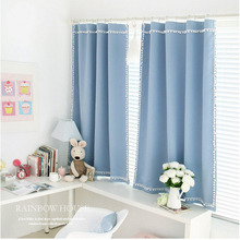 RZCortinas Blackout Curtains for Living Room Blue Curtains for Bedroom Korean Style Curtain Home Decor Drapes Window Blinds 1PC 2024 - buy cheap