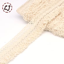 new arrived 5yd/lot high quality beige trimming lace fabric ribbon cotton lace sewing material for home garment  accessories DIY 2024 - buy cheap