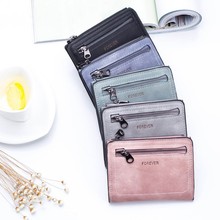 Women Wallet Simple Solid Color Zipper Coin Purse Short Wallet Card Holders Handbag monederos para mujer carteira 2024 - buy cheap