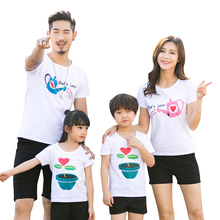 Family set Fashion Love Summer Short-sleeve T-shirt Matching Family Clothing Outfits For Mom's love Daughter And dad's love Son 2024 - buy cheap