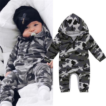 Infant Baby Boy Hooded CamouflageRomper Newborn Baby Camo Long Sleeve Romper 2017 New Warm Autumn Jumpsuit Outfit Boys Clothing 2024 - buy cheap