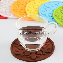 500pcs Creative 9cm Round Square Snowflake Silicone Coaster Tea Cup Mats Pad Heat Insulation Placemat 2024 - buy cheap