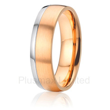 Nova chegada anel de casamento anti alérgico titanium fashion jewelry atacado dois tons anéis de banda de casamento personalizado para mulher 2024 - compre barato