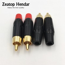 Enchufe macho RCA chapado en oro, Conector de soldadura RCA, adaptador de enchufe de altavoz de Audio para Cable de 7MM, rojo y negro, 10 Uds. 2024 - compra barato