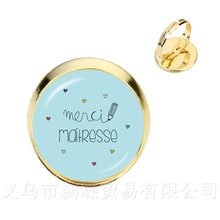 Fashion Merci Maitresse Rings Trendy Jewelry Quote Glass Cabochon Adjustable Ring Handmade Gift For Teachers 2024 - buy cheap