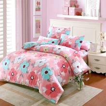 100% Cotton Bedding Sets Activity Printing Duvet Cover  Pink Flower Blue Home Textile twin full queen king Bed Sheet pillowcase 2024 - buy cheap