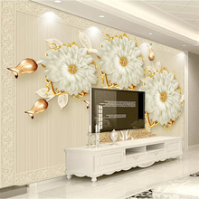 papel de parede Custom large wallpaper 3d mural luxury jewelry swan romantic TV background wall living room bedroom 3d wallpaper 2024 - buy cheap