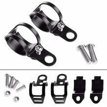 Suporte preto para luzes de motocicleta, 2 peças, braçadeira para ouvido, garfo, seta, luz, montagem 2024 - compre barato