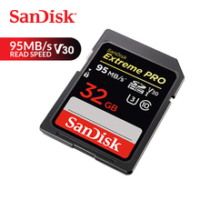Карты памяти SanDisk Extreme Pro SDHC карты SD 32 Гб 95 МБ/с. читать 90 МБ/с. записи C10 U3 V30 UHS-I 4K для Камера (SDSDXXG-032G-ZN4IN) 2024 - купить недорого