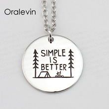 SIMPLE IS BETTER Pendant Charms Necklace Gift Jewelry 10Pcs/Lot #LN466 2024 - buy cheap