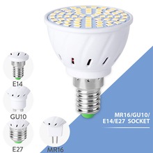 10 шт./лот GU10 LED E27 Лампа E14 Лампа 48 60 80 светодиодов 4 Вт 5 Вт 6 Вт lampara 220 В GU 10 bombillas Светодиодная лампа MR16 2024 - купить недорого