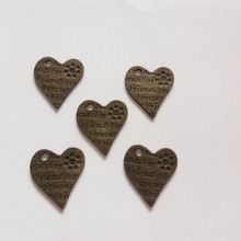 Wholesale 50pcs 23x24mm Vintage Heart-Shaped Charms Fit Making Necklace/Bracelet/Earrings Fashion Diy Jewelry Accessories 2024 - buy cheap
