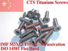 Titanium screws M3X12 ISO 14581 Flat Head  Torx T10 Driver Ti GR2 Polished 50 pcs 2024 - buy cheap