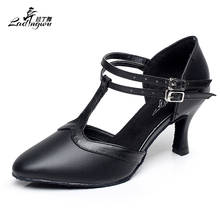 Ladingwu Microfiber Synthetic Leather Closed Toe Ballroom Shoes Soft Bottom Salsa Tango Latin Dance Shoes Heels 6cm/7.5cm 2024 - buy cheap