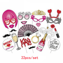Wedding Decoration Photo Booth Props DIY Happy Brides Wing Girl Glasses Mustache Photo Accessories Wedding Event Party Supplies 2024 - buy cheap