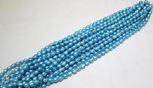Blue rice Fresh water pearl necklace 8x10mm 15 2024 - buy cheap