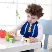 Washable Waterproof Cute Baby Soft Feeding Silicone Bib Waterproof Saliva Dripping Kid Infant Lunch Bibs Food Catcher Pocket 2024 - buy cheap