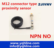 Разъем M12, индуктивный датчик приближения NPN NO DC, 3 провода, расстояние 4 мм/2 мм, Угловой Штекер со светодиодом 2024 - купить недорого