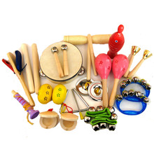 Kit de instrumentos musicais de percussão pré-escolar, 15 tipos de instrumentos musicais de percussão para crianças 2024 - compre barato