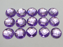 200 Purple Acrylic Flatback Rhinestone Faceted Round Gems 12mm No Hole 2024 - buy cheap