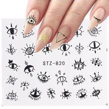 1pcs Cute Eyes Designs Nail Stickers Water Transfer Decals Nail Art Decorations Manicure Adhesive Wraps Foil Slider TRSTZ816-823 2024 - buy cheap