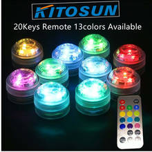 20Pcs*CR2032 Battery Operated 3CM Round Super Bright RGB Multicolors LED Submersible LED Floralyte Light With Remote 2024 - buy cheap