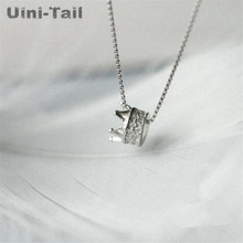 Uini-tail-collar de microincrustaciones de corona de Plata de Ley 925 para mujer, joyería Coreana de tendencia de alto frío 2024 - compra barato